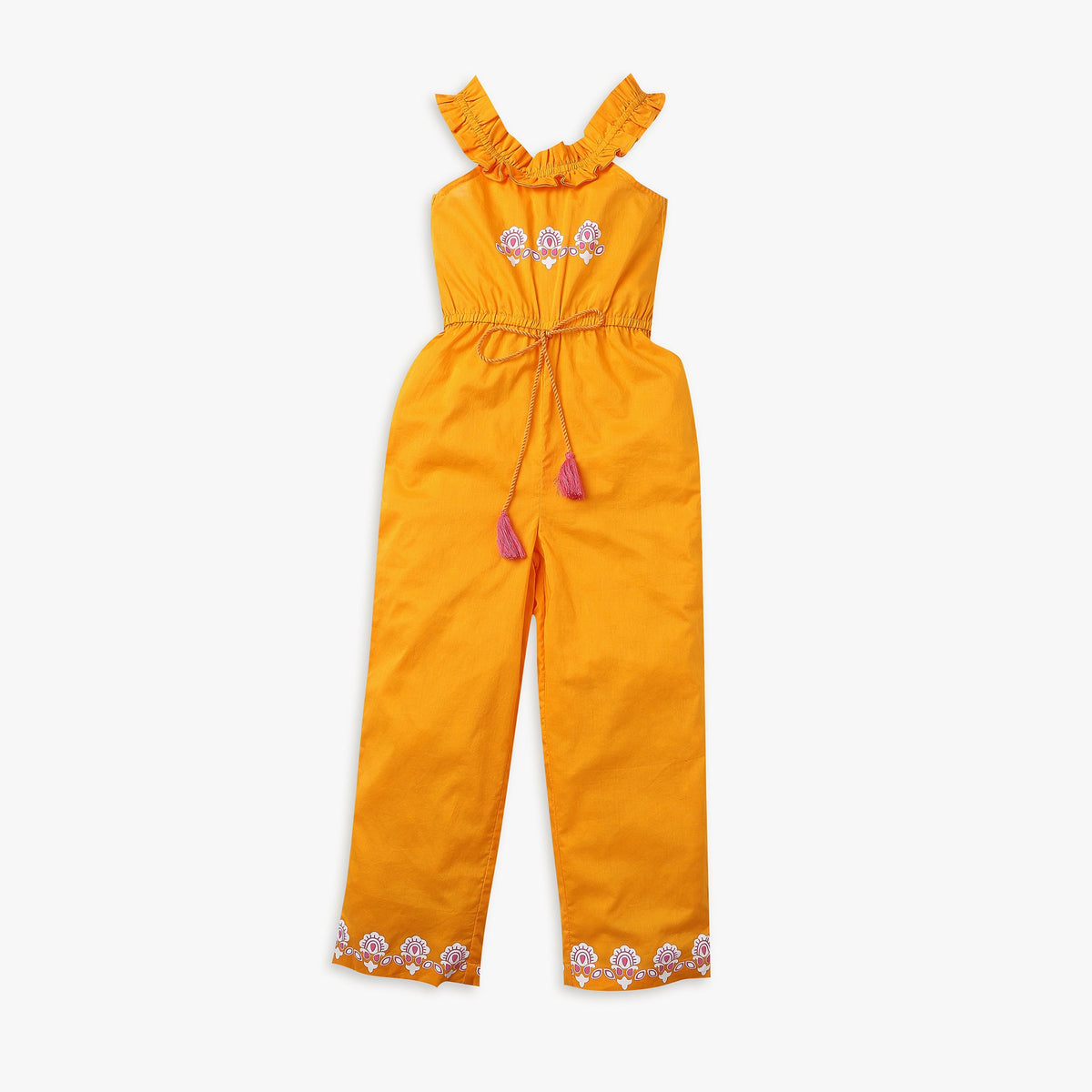 Girls Regular Fit Printed Jumpsuits